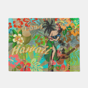 Tapete Hawaii Flower Hula Vintage - Gráfico Floral