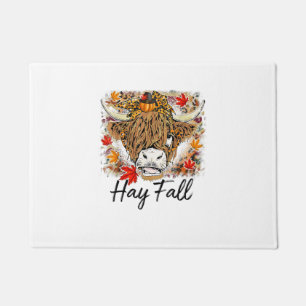 Tapete Hay Fall Highland Cow Leopard Heifer de Ação de Gr