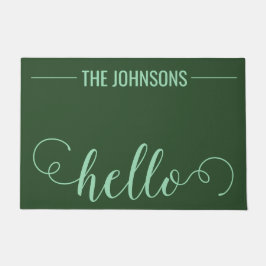 Tapete HELLO Nome Personalizado da Família Bem-Vindo Mat 