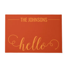HELLO Nome Personalizado da Família Bem-vindo Mat 