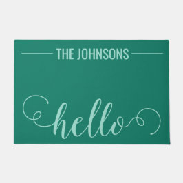 Tapete HELLO Nome Personalizado da Família Bem-Vindo Mat 