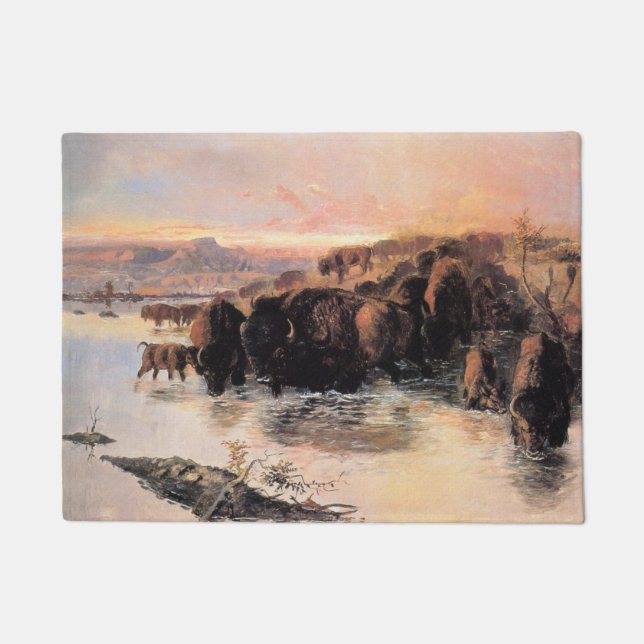 Tapete Herd de Buffalo Americano (Frente)