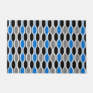 Tapete Hexágonos de médio-século, preto, azul e Cinza
