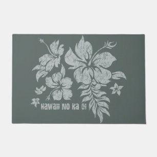 Tapete Hibiscus Pareau Hawaiian Cinza Floral