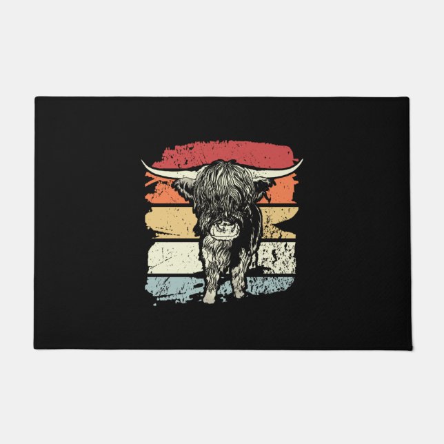 Tapete Highland Cow Highland Cows Retro (Frente)