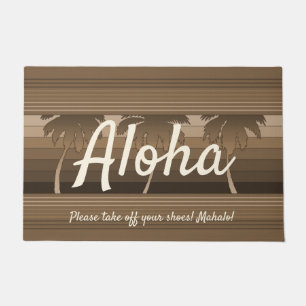 Tapete Hilo Hawaiian Palms Striped Aloha Brown