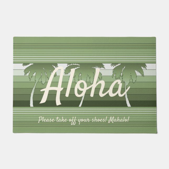 Tapete Hilo Palms Hawaiian Striped Aloha Green (Frente)