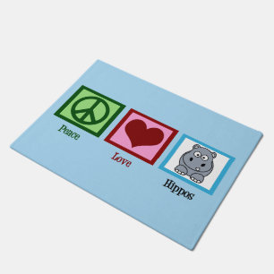 Tapete Hipopótamos do amor da paz