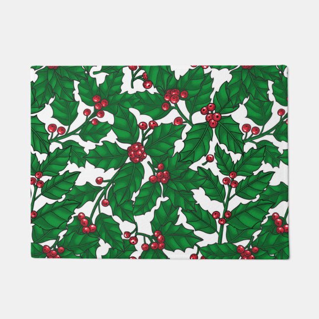 Tapete Holly berry em branco (Frente)