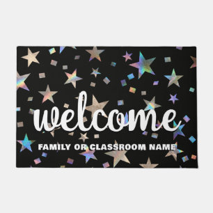 Tapete Holographic Rainbow Stars Escola de Professores