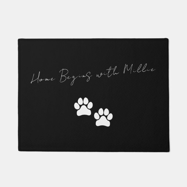 Tapete Home Is Where Your Pet Is Paw Print Black (Frente)