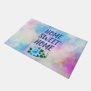 Tapete Home Sweet Colorful Watercolor Texto Floral
