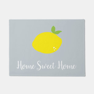 Tapete Home Sweet Home Lemon Cinza Floor Mat