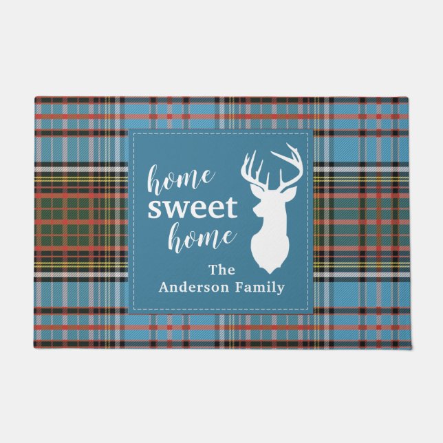 Tapete Home Sweet Home Tartan Anderson Xadrez Personaliza (Frente)