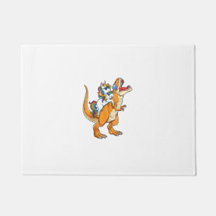 Tapete Homem Mulher Montando Unicórnio T rex Dinossauro E