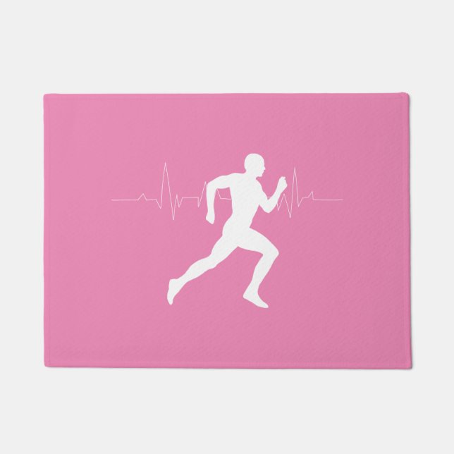 Tapete Homem Runners Silhouette em Fundo Rosa (Frente)