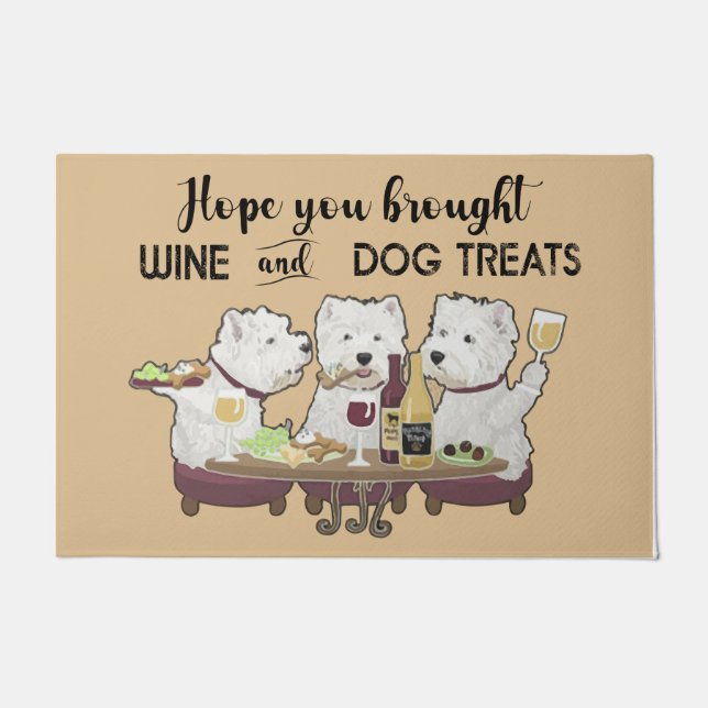 Tapete  Hope You Brought Wine And Dog Treats Funny Quotes (Frente)