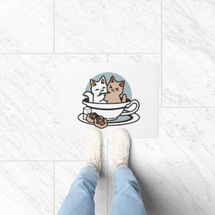 Tapete Hora do Tea Meow - Design de Gato e Chá