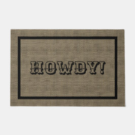 Tapete Howdy Western Rustic Welcome Mat | Porta grande