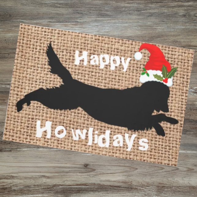Tapete Howlidays de Natal Burlap, um ouro engraçado (Criador carregado)