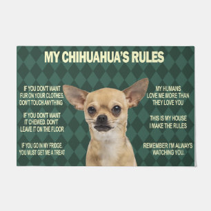Tapete Humor Cihuahua Dog Rules Mat, Chihuahua Proprietá