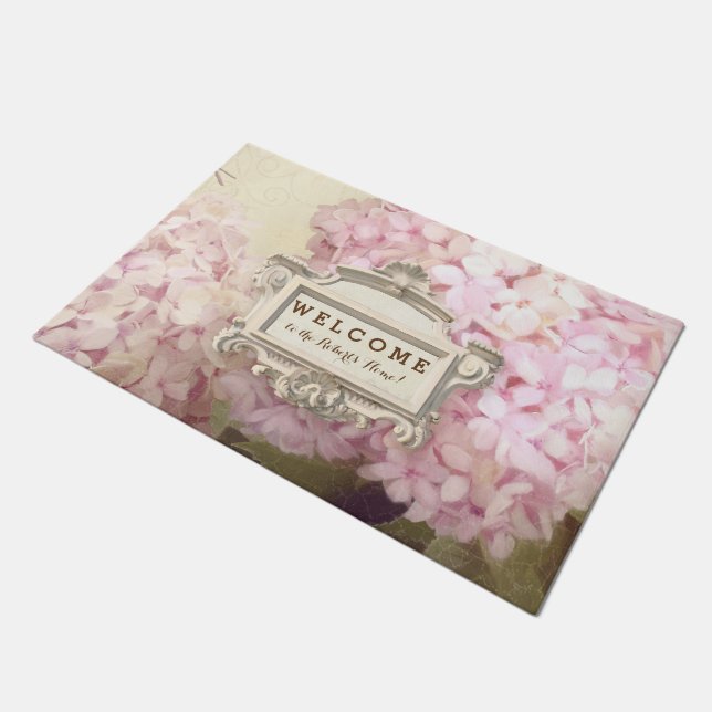 Tapete Hydrangea personalizado boa vinda do rosa do (Inclinado)