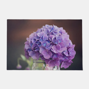 Tapete Hydrangea roxo na fotografia do frasco de pedreiro