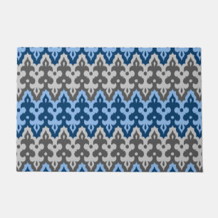 Tapete Ikat Damask, Blue e Cinzas / Cinza marroquino