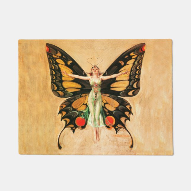 Tapete Ilustração da Mulher Voadora Flapper Butterfly (Frente)