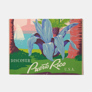 Tapete Ilustração de Arte Viagem de Vintage Porto Rico
