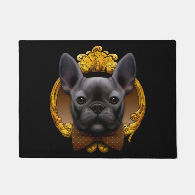 Tapete Ilustração de buldogue francês, azul (Frente)