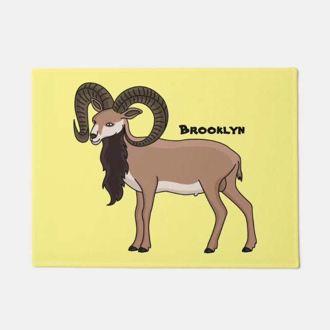 Tapete Ilustração de cabra Mouflon (Frente)