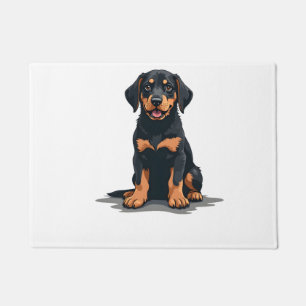 Tapete Ilustração de Cachorro Preto e Marrom Vista Poster