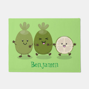 Tapete Ilustração de desenho animado com abacaxi guava
