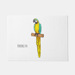 Tapete Ilustração de desenho animado com arara-arara-azul
