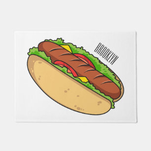Tapete Ilustração de desenho animado de cachorro quente