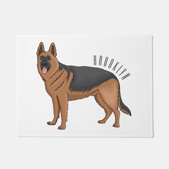 Tapete ilustração de desenho animado de cão german shephe (Frente)