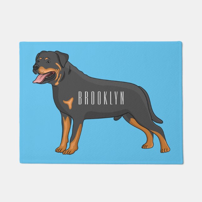 Tapete Ilustração de desenho animado de cão rottweiler (Frente)