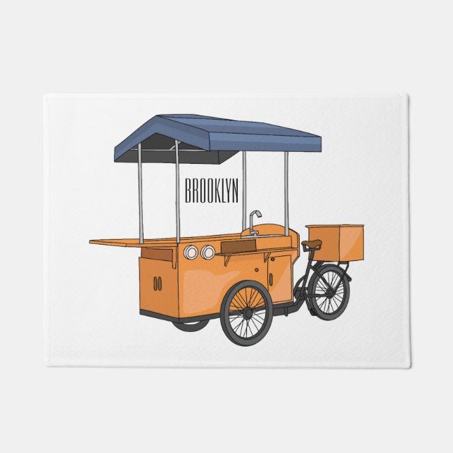 Tapete Ilustração de desenho animado de carrinho de comid (Frente)