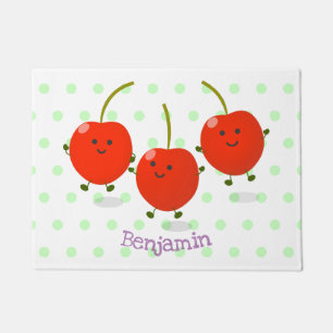 Tapete Ilustração de desenho animado de cerejas vermelhas