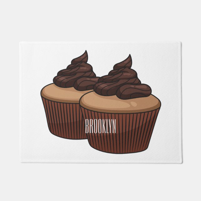 Tapete ilustração de desenho animado de cupcake (Frente)