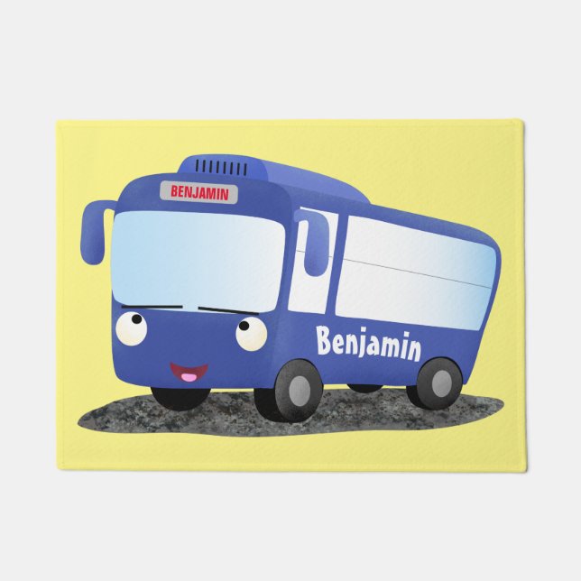 Tapete Ilustração de desenho animado de ônibus moderno az (Frente)