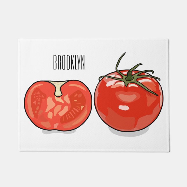 Tapete Ilustração de desenho animado de tomate (Frente)