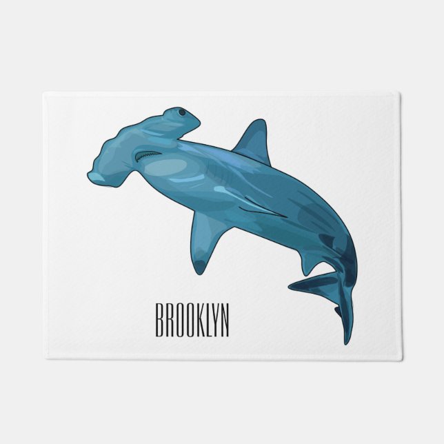 Tapete Ilustração de desenho animado de tubarão-martelo (Frente)