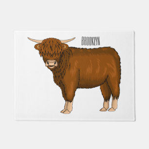 Tapete Ilustração de desenho animado de vaca em terras al