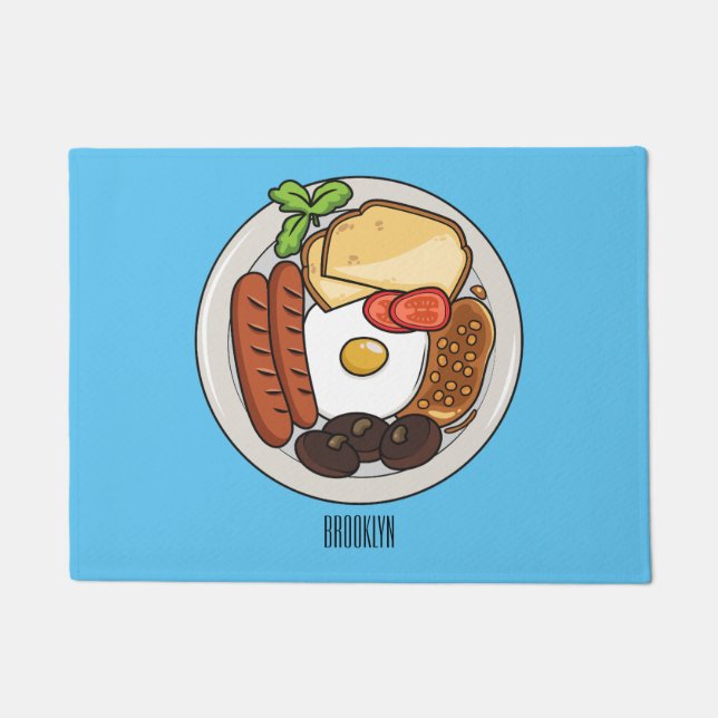 Tapete Ilustração de desenho animado do café da manhã em  (Frente)