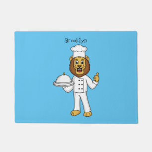 Tapete Ilustração de desenho animado do chef de leão