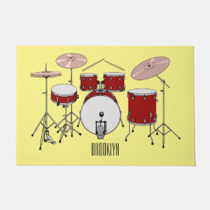 Tapete Ilustração de desenho animado do kit de tambor
