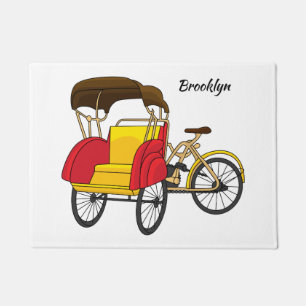 Tapete Ilustração de desenho animado do rickshaw Pedica