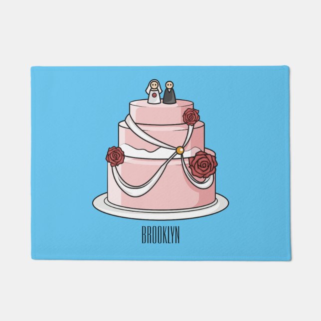 Tapete Ilustração de desenho de bolo de casamento (Frente)